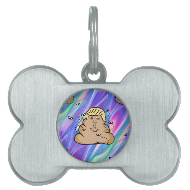 hologram dump trump pet name tag (Front)