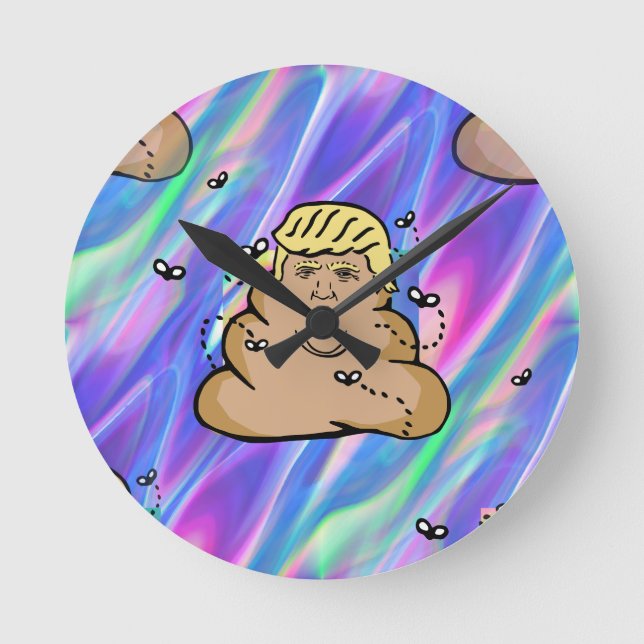 hologram dump trump round clock (Front)