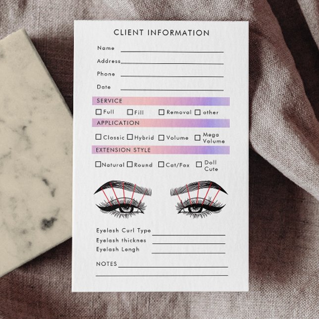 Hologram Eyelash Extension Client Record Map Business Card (Hologram Eyelash Extension Client Record Map Business Card)