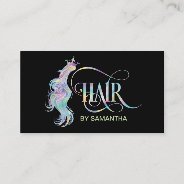 Hologram Hair stylist modern holograph Business Card (Front)
