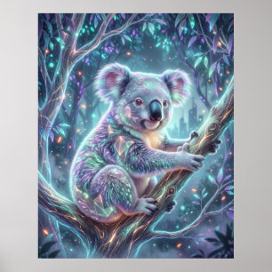 Hologram Koala Neon Canopy Poster