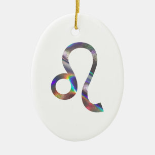 hologram Leo Ceramic Tree Decoration