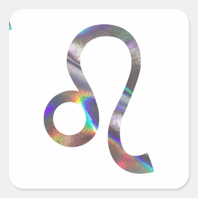 hologram Leo Square Sticker (Front)