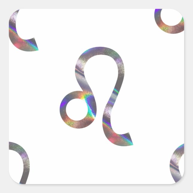 hologram Leo Square Sticker (Front)