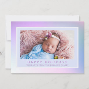 Hologram Pastel Christmas Photo Holiday Card