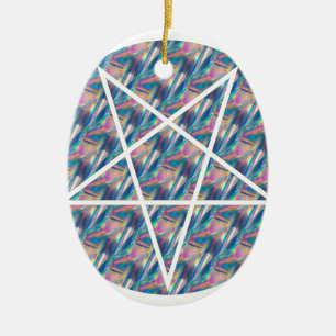 hologram pentagram ceramic tree decoration