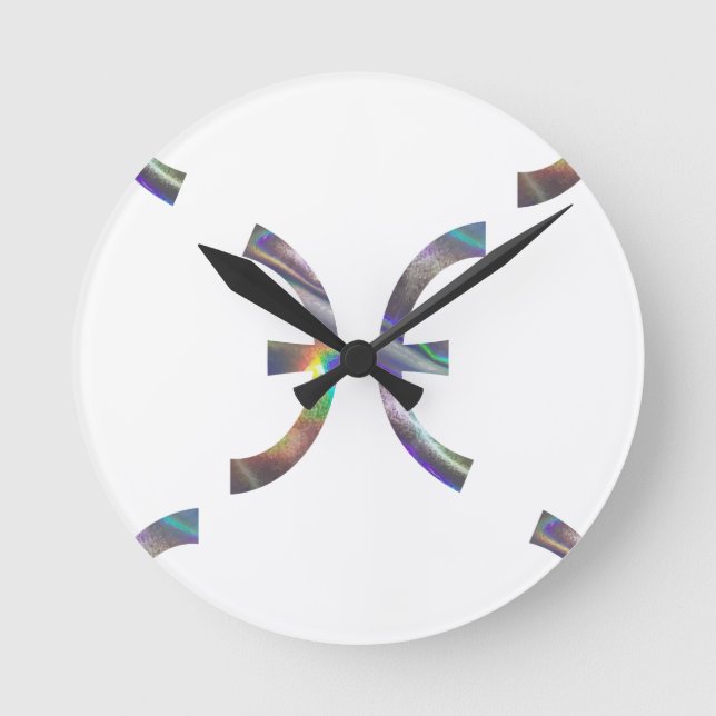 hologram Pisces Round Clock (Front)