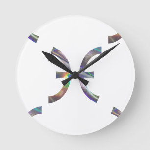hologram Pisces Round Clock