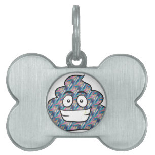 hologram poop emoji pet name tag
