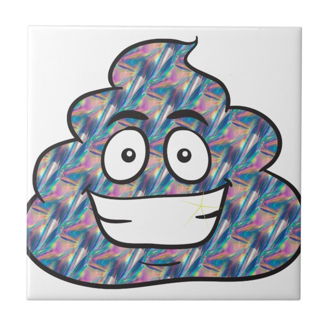 hologram poop emoji tile (Front)