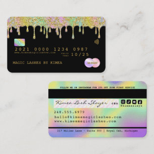 Hologram Rainbow Gold Glitter Luxury Credit Card