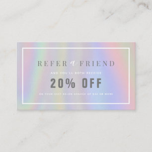 Hologram Salon Referral Business Card