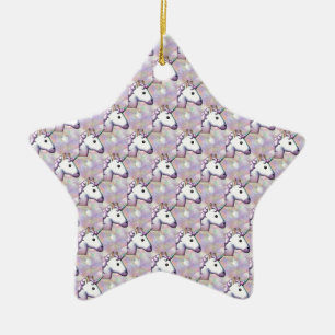 hologram unicorn emoji ceramic tree decoration