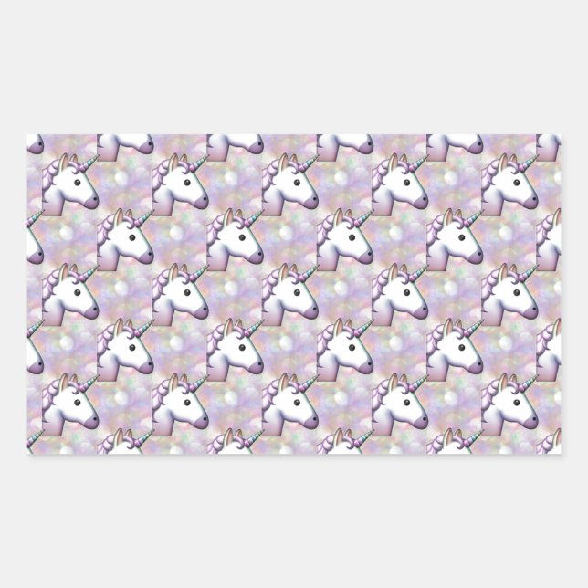 hologram unicorn emoji rectangular sticker (Front)