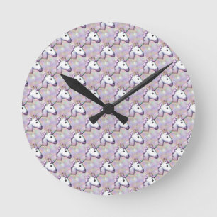 hologram unicorn emoji round clock