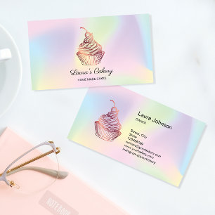 Holograph Cakes & Sweets Cupcake Home Bakery Business Card