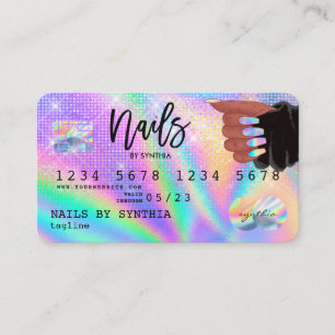 Holograph  Credit Card Nail Tech