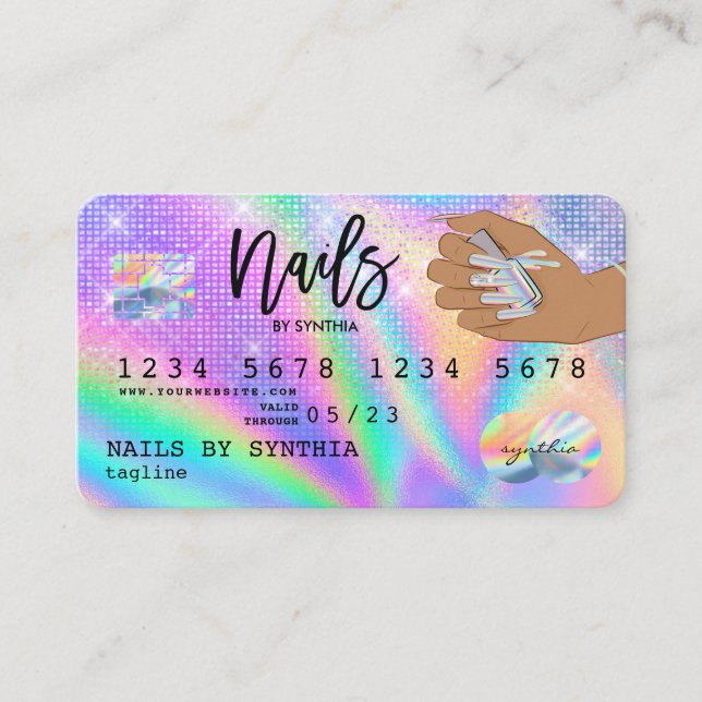 Holograph  Credit Card Nail Tech (Front)