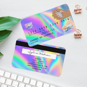 Holograph Credit Card Nail Tech