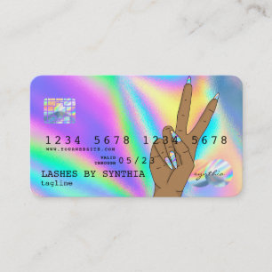 Holograph  Credit Card Nail Tech add logo