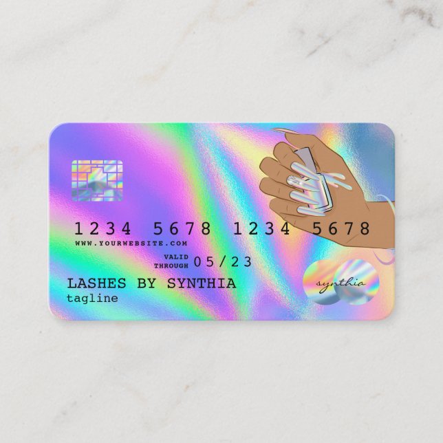Holograph  Credit Card Nail Tech add logo (Front)