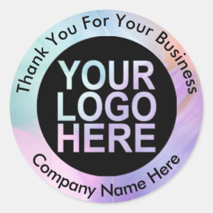 Holograph Custom Logo Name Web Thank You Classic Round Sticker