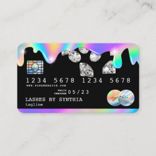 Holograph  Drips Diamonds Modern Credit Card