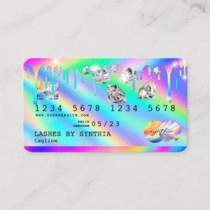 Holograph  Drips Diamonds Modern Credit Card