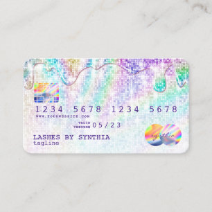 Holograph gold glitter disco Modern Credit Card