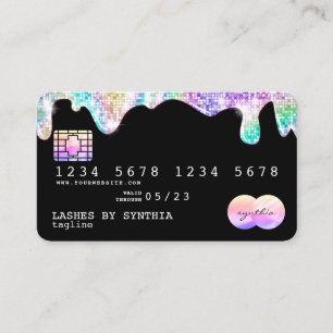 Holograph gold glitter disco Modern Credit Card