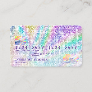 Holograph gold glitter disco Modern Credit Card