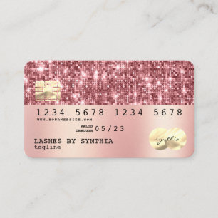 Holograph gold glitter Modern Credit Card