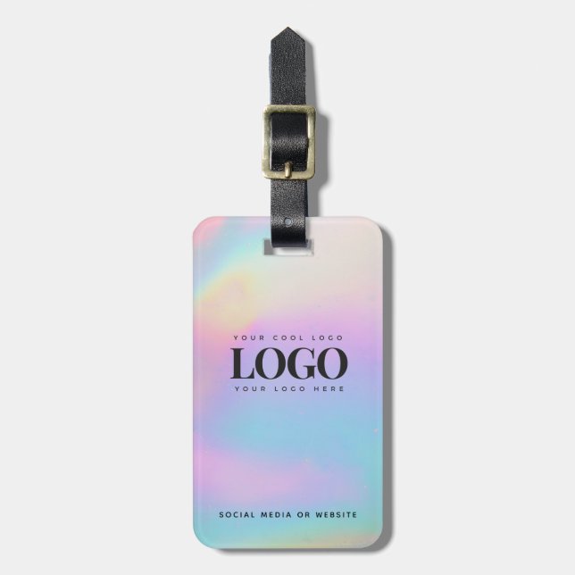Holograph Iridescent Company Logo Business Custom Luggage Tag (Front Vertical)