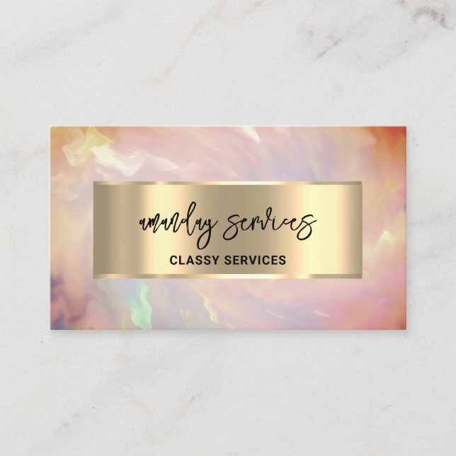 Holograph Logo QR Code Shop Rose Business Card (Front)