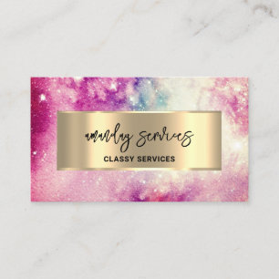 Holograph Logo QR Code Shop Stars Galaxy Business  Business Card