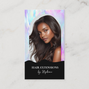 Holograph Luxury Hair Stylist Extensions Wig Photo Business Card
