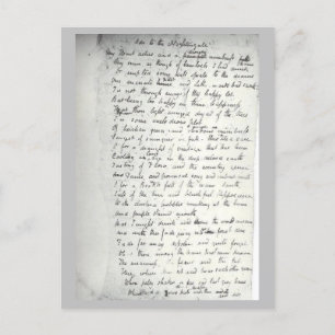 Holograph of Keats's Ode to a Nightingale Postcard