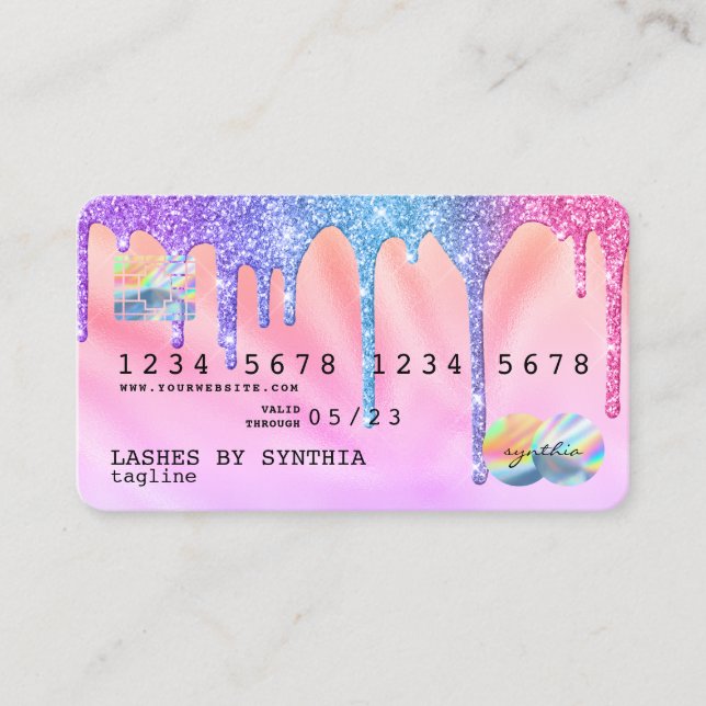 Holograph Pastel Modern Credit Card Style (Front)