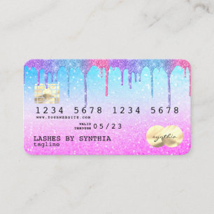 Holograph Pastel unicorn Modern Credit Card LOGO