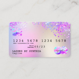 Holograph Pastel unicorn Modern Credit Card Style