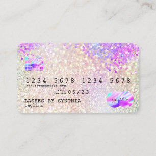 Holograph Pastel unicorn Modern Credit Card Style