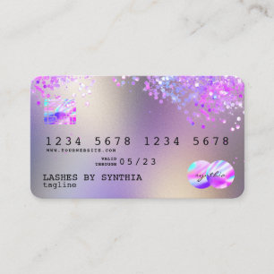 Holograph Pastel unicorn Modern Credit Card Style