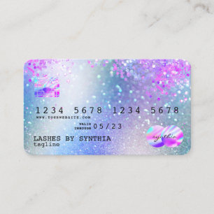 Holograph Pastel unicorn Modern Credit Card Style