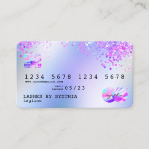 Holograph Pastel unicorn Modern Credit Card Style