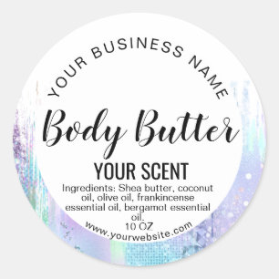 holograph product label body butter add logo