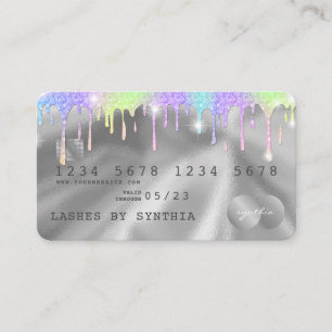 Holograph Silver Unicorn Dripping Credit Card Lash