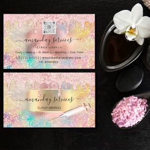 Holograph Syringe Injections Studio Rose QRCode Business Card