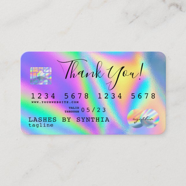 Holograph  Thank You Modern Credit Card Style (Front)
