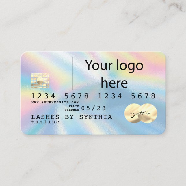 Holograph Unicorn Dripp Credit Card add your logo (Front)