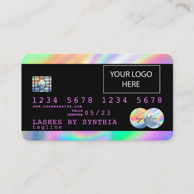 Holograph Unicorn Dripp Credit Card add your logo (Front)